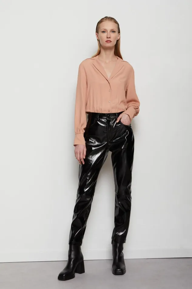 Ottod039Ame Trousers Vinyl Effect Women Trousers