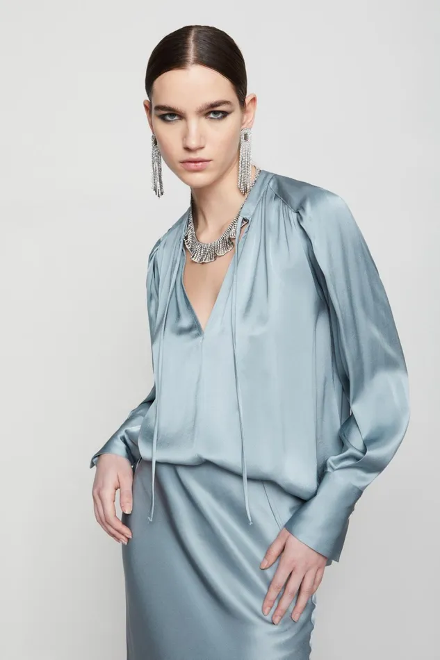 Ottod039Ame Viscose Jumper With Pleats Women Shirts and Tops
