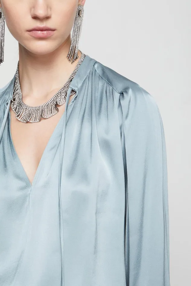 Ottod039Ame Viscose Jumper With Pleats Women Shirts and Tops