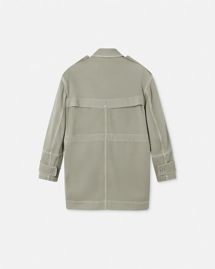 Outerwear and Coats Women Versace Cargo Denim Jacket Green