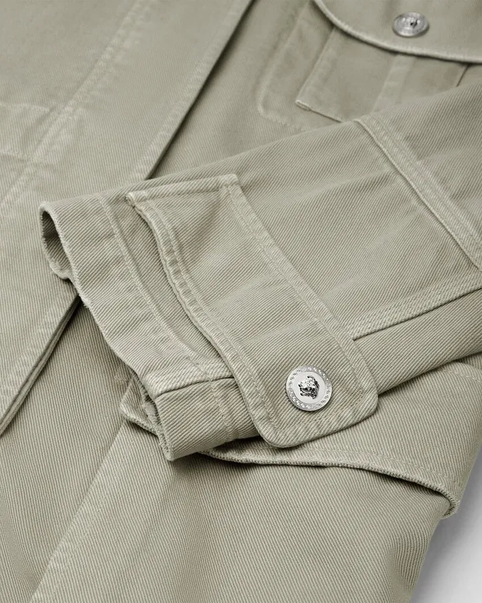 Outerwear and Coats Women Versace Cargo Denim Jacket Green