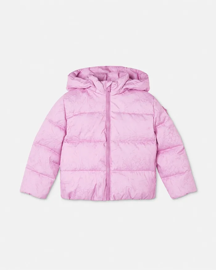 Outerwear Kids Versace Barocco Jacquard Baby Puffer Jacket Pink