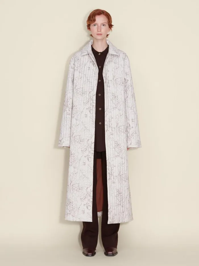 Outerwear Women Holzweiler Loma Quilt Coat Ecru Mix