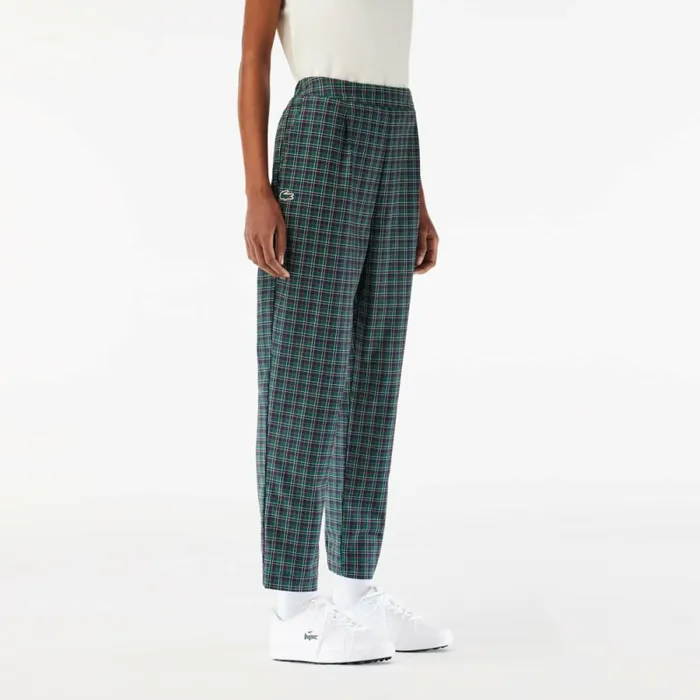 Pants and Leggings Women Lacoste Women039s 78 Length Stretch Twill Golf Pants Navy Blue White Qrn