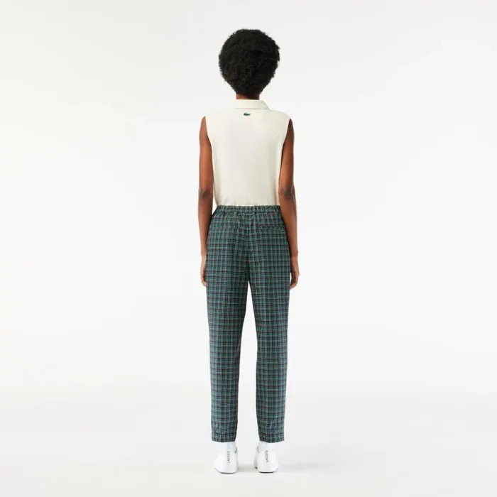 Pants and Leggings Women Lacoste Women039s 78 Length Stretch Twill Golf Pants Navy Blue White Qrn