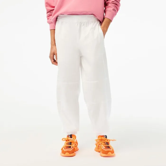 Pants and Leggings Women Lacoste Womens Pants With Elasticated Ankle White 001