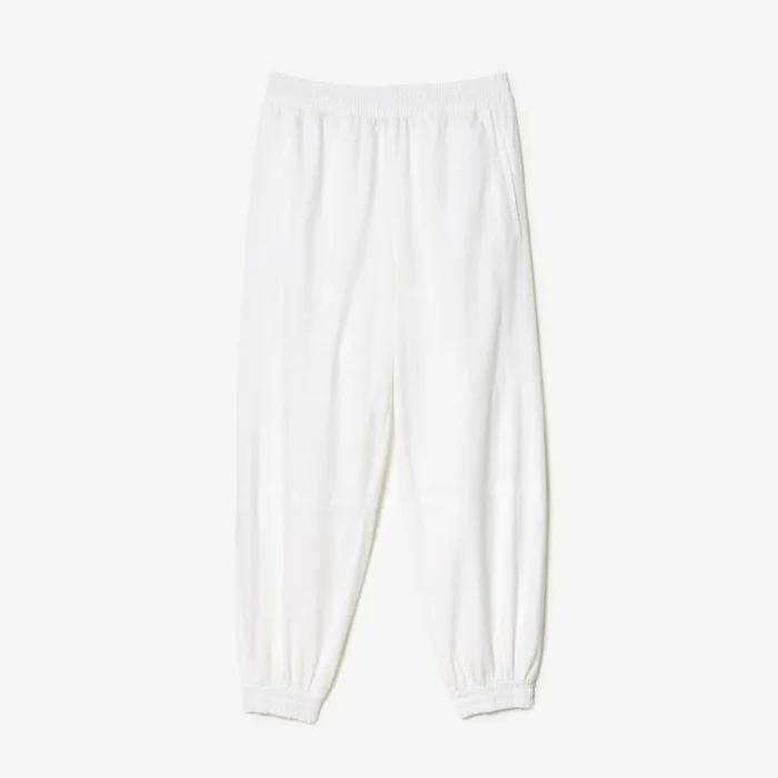 Pants and Leggings Women Lacoste Womens Pants With Elasticated Ankle White 001