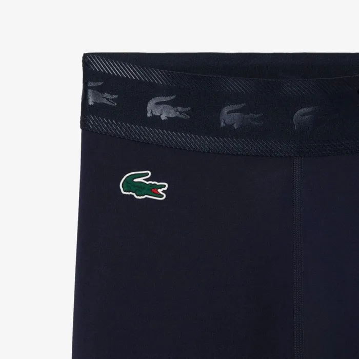 Pants and Leggings Women Lacoste Womens SPORT 78 Length Recycled Polyester Leggings Navy Blue 166