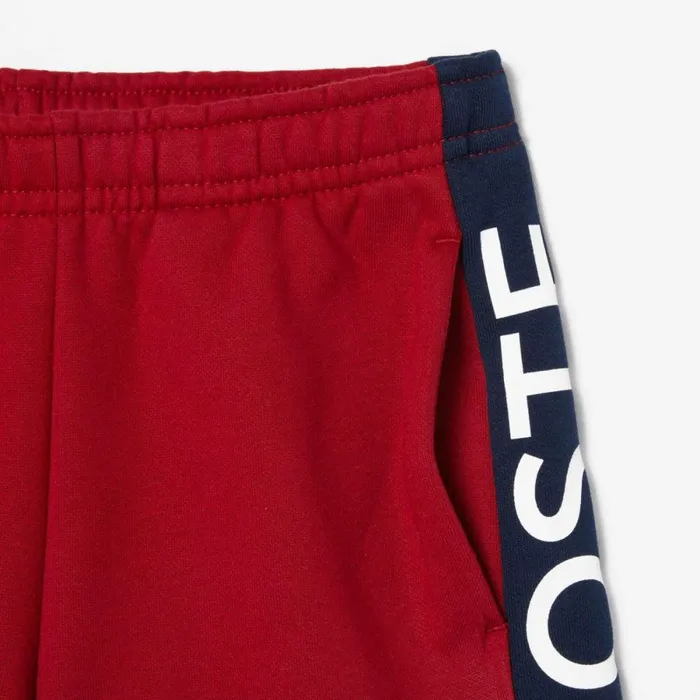 Pants and Shorts Kids Lacoste Kids Striped Organic Cotton Shorts Bordeaux Navy Blue Iqf