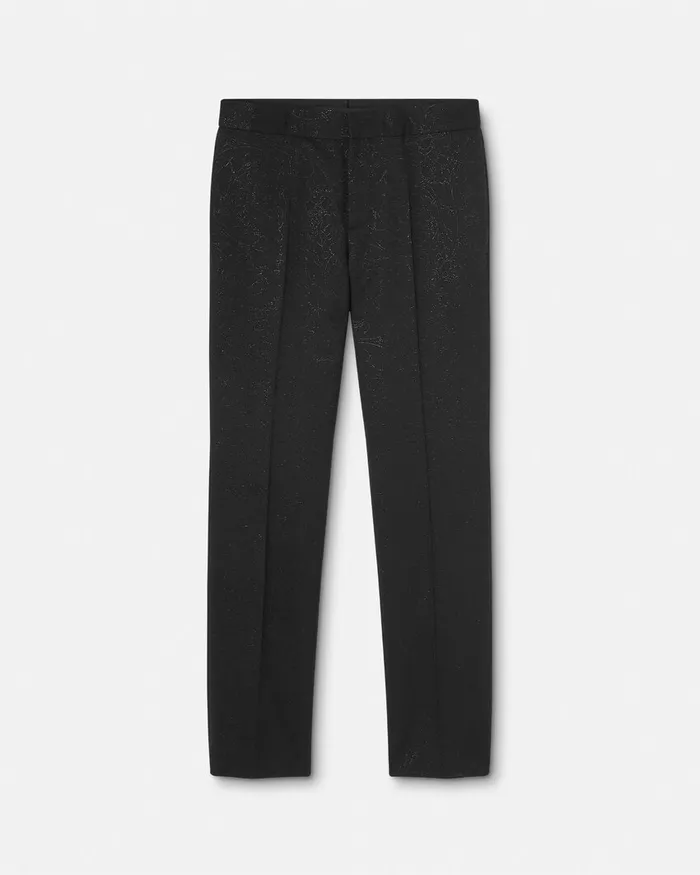 Pants and Shorts Men Versace Barocco Lurex Formal Pants Black
