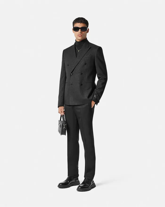 Pants and Shorts Men Versace Barocco Lurex Formal Pants Black