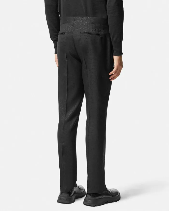 Pants and Shorts Men Versace Barocco Lurex Formal Pants Black