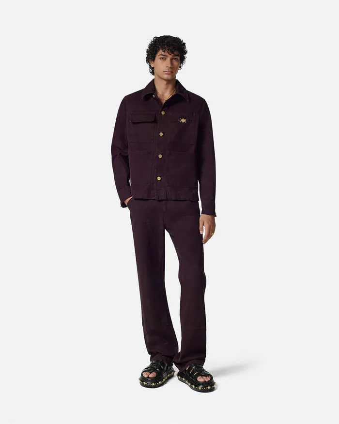 Pants and Shorts Men Versace Overdyed Canvas Carpenter Pants Brown