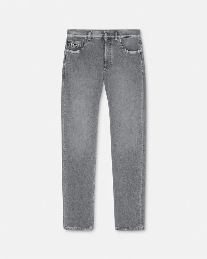 Pants and Shorts Men Versace SlimFit Jeans Gray