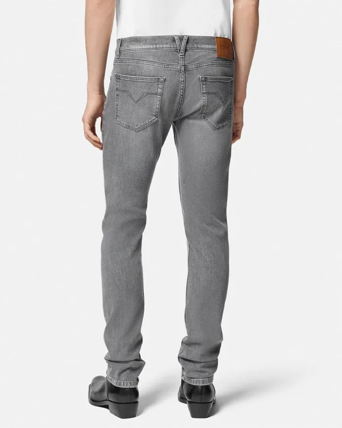 Pants and Shorts Men Versace SlimFit Jeans Gray