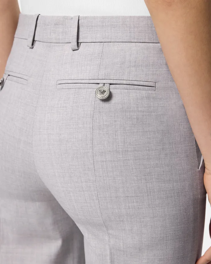 Pants and Shorts Women Versace Mlange StraightLeg Pants Gray