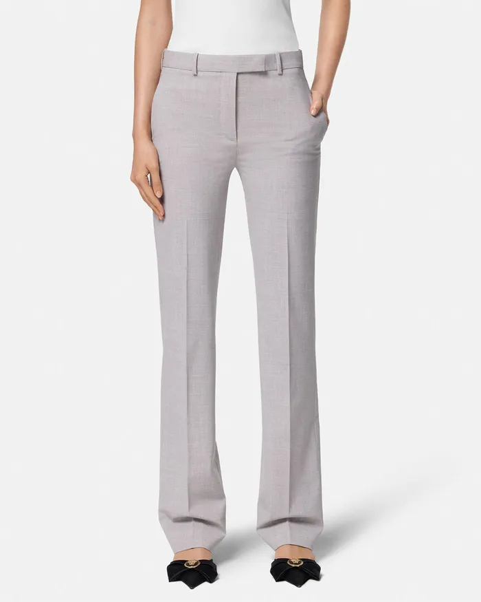 Pants and Shorts Women Versace Mlange StraightLeg Pants Gray