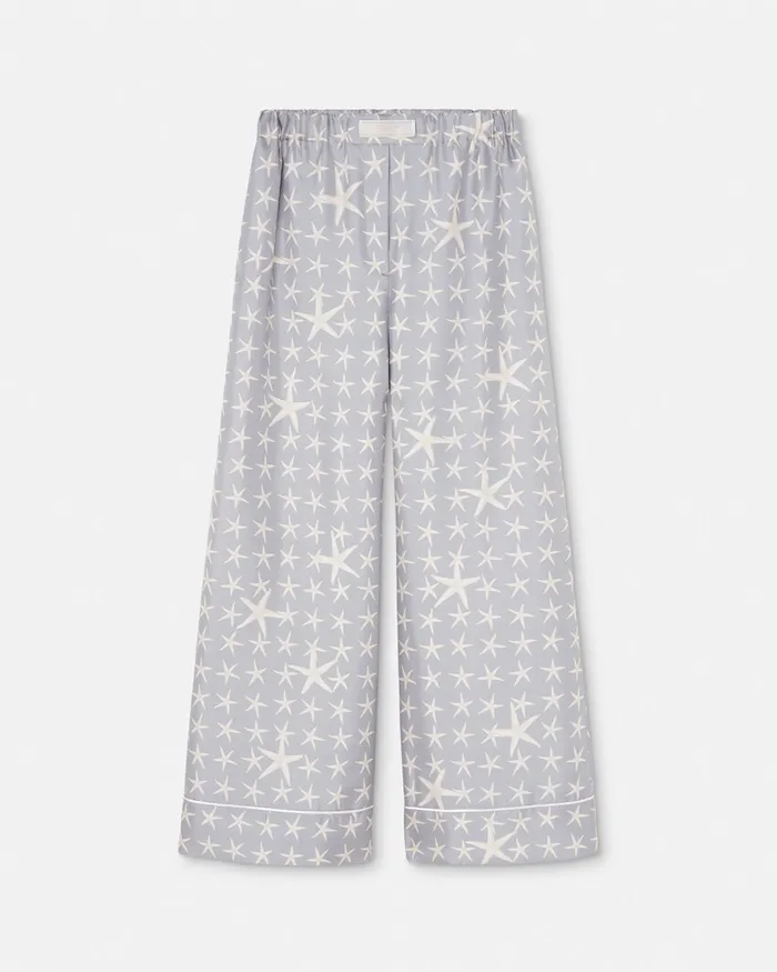 Pants and Shorts Women Versace Stella Marina Silk Pants Gray