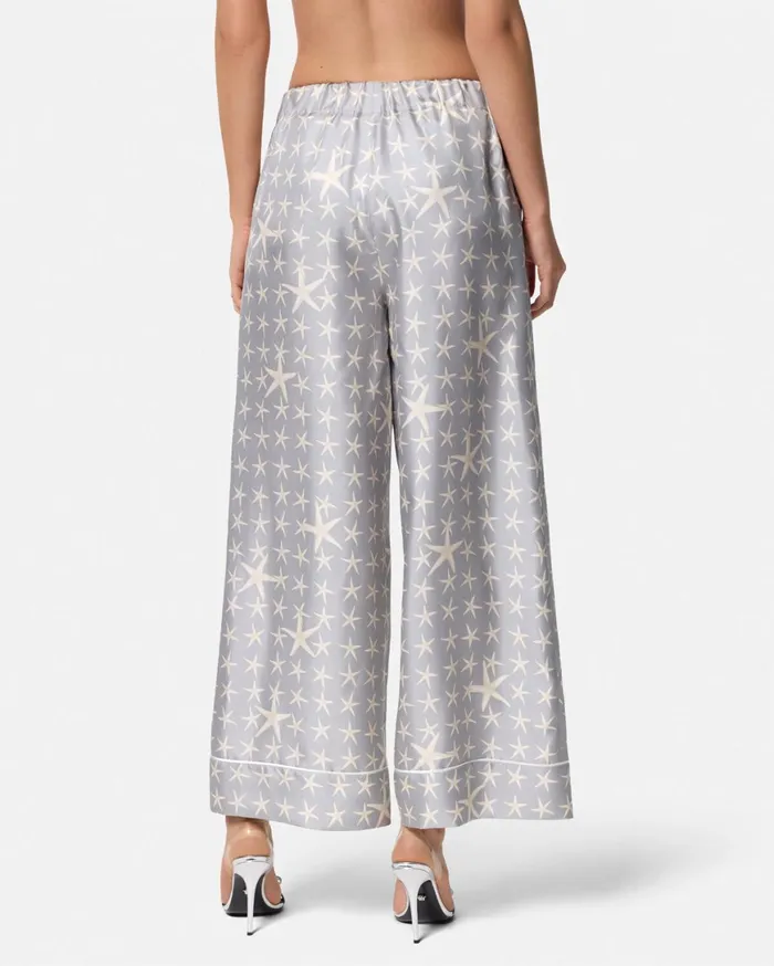 Pants and Shorts Women Versace Stella Marina Silk Pants Gray