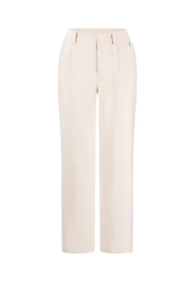 Pants Women FYNCHHATTON Casualfit Trousers In Plain Colors Sand