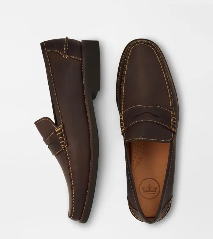 Peter Millar Brazil Footwear Men Handsewn Leather Penny Loafer