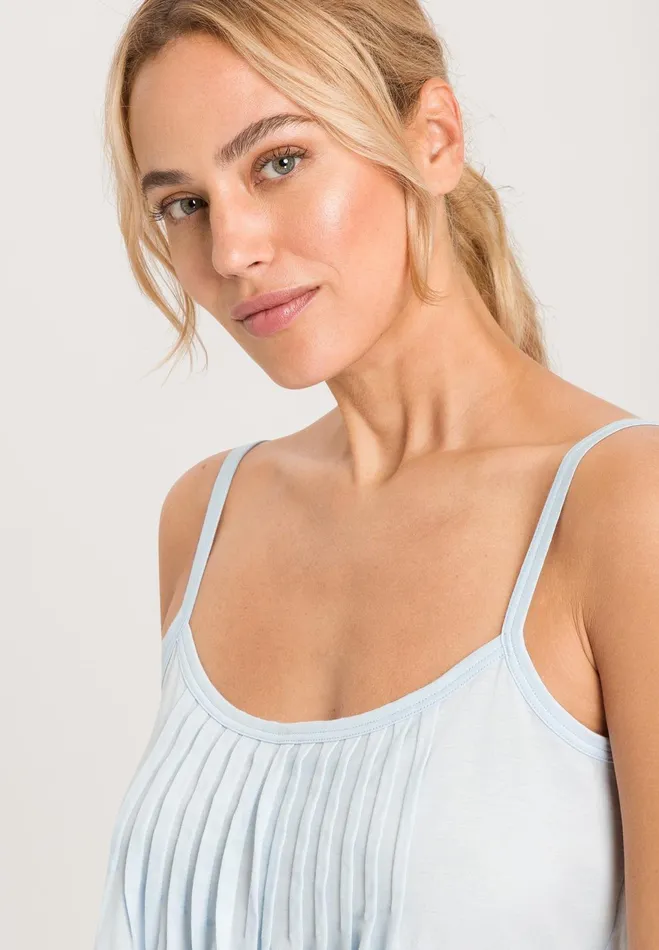 Pleated Cotton Pajama Set Whispering Blue Women HANRO Pajama Sets