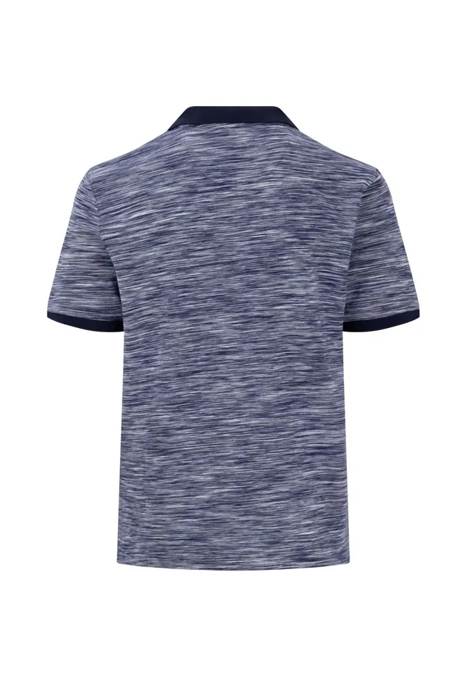 Polo Shirt Men FYNCHHATTON Polo Shirt Melange With Contrast Details Navy