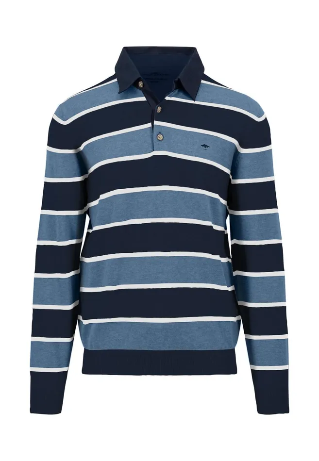Polo Shirt Men FYNCHHATTON Rugby Shirt Made Of Cotton Light Khakicloud Blue
