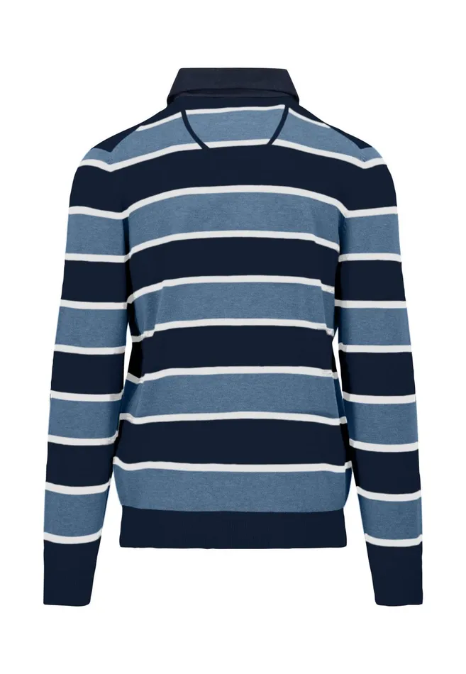 Polo Shirt Men FYNCHHATTON Rugby Shirt Made Of Cotton Light Khakicloud Blue