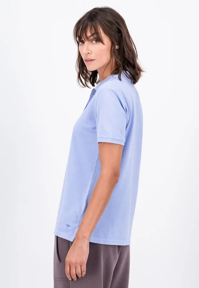 Polo Shirt Women FYNCHHATTON Polo Shirt Made Of Cotton Mix Elegant Pinkwhitedusty Roseroyal Bluefaded Lavenderaqua Seanavymodern Plum