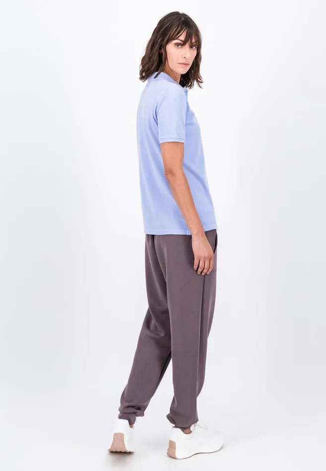 Polo Shirt Women FYNCHHATTON Polo Shirt Made Of Cotton Mix Elegant Pinkwhitedusty Roseroyal Bluefaded Lavenderaqua Seanavymodern Plum