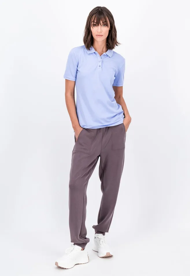 Polo Shirt Women FYNCHHATTON Polo Shirt Made Of Cotton Mix Elegant Pinkwhitedusty Roseroyal Bluefaded Lavenderaqua Seanavymodern Plum