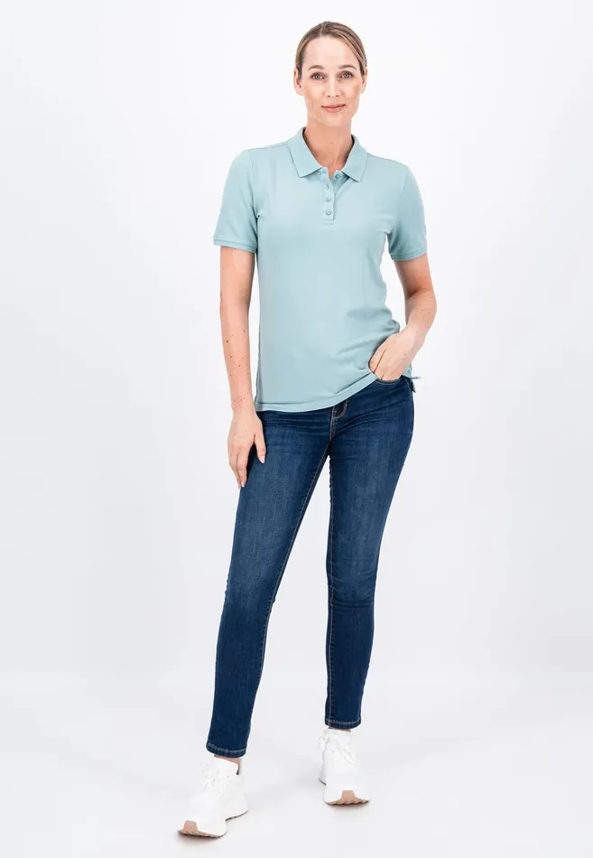 Polo Shirt Women FYNCHHATTON Polo Shirt Made Of Cotton Mix Elegant Pinkwhitedusty Roseroyal Bluefaded Lavenderaqua Seanavymodern Plum
