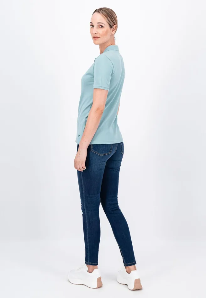 Polo Shirt Women FYNCHHATTON Polo Shirt Made Of Cotton Mix Elegant Pinkwhitedusty Roseroyal Bluefaded Lavenderaqua Seanavymodern Plum