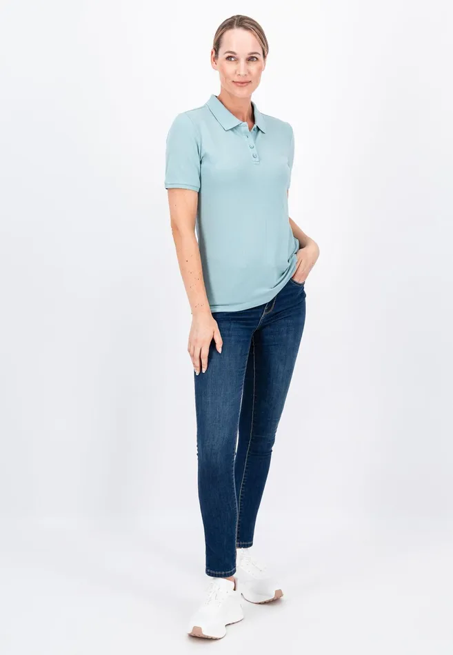 Polo Shirt Women FYNCHHATTON Polo Shirt Made Of Cotton Mix Elegant Pinkwhitedusty Roseroyal Bluefaded Lavenderaqua Seanavymodern Plum