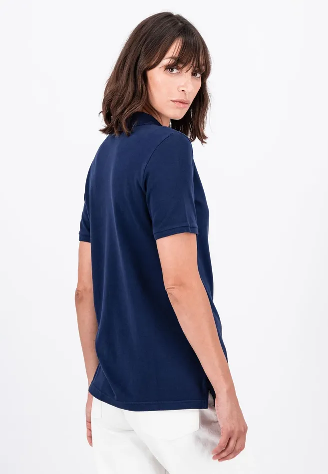 Polo Shirt Women FYNCHHATTON Polo Shirt Made Of Cotton Mix Elegant Pinkwhitedusty Roseroyal Bluefaded Lavenderaqua Seanavymodern Plum