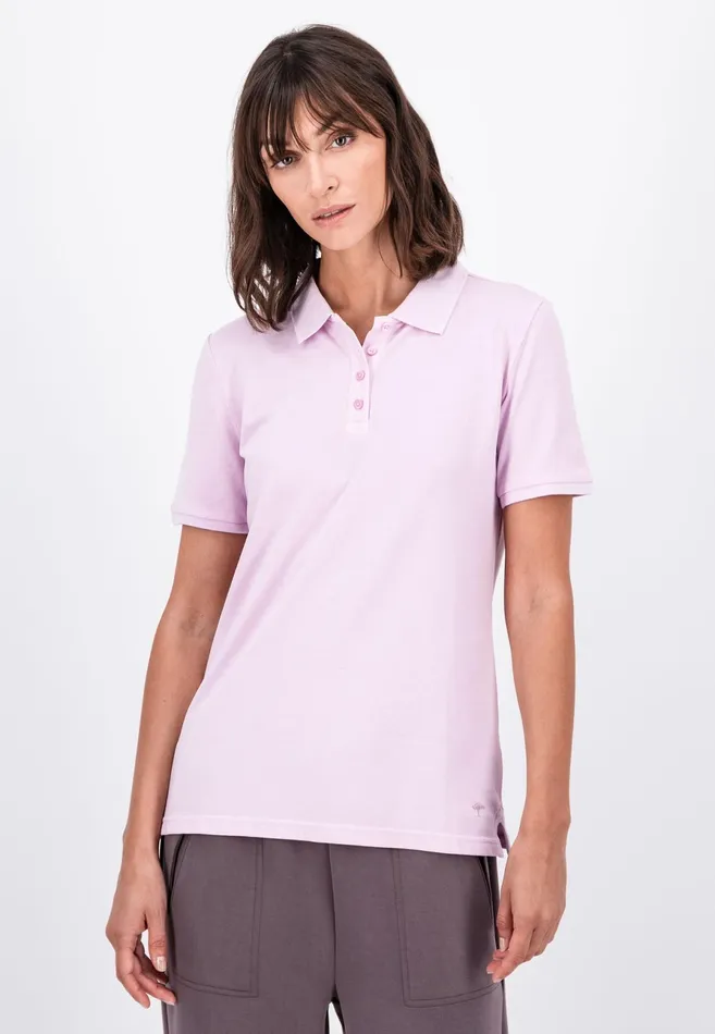 Polo Shirt Women FYNCHHATTON Polo Shirt Made Of Cotton Mix Elegant Pinkwhitedusty Roseroyal Bluefaded Lavenderaqua Seanavymodern Plum