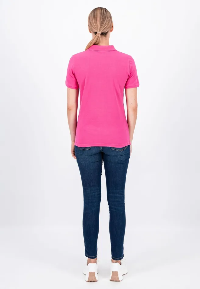 Polo Shirt Women FYNCHHATTON Polo Shirt Made Of Cotton Mix Elegant Pinkwhitedusty Roseroyal Bluefaded Lavenderaqua Seanavymodern Plum