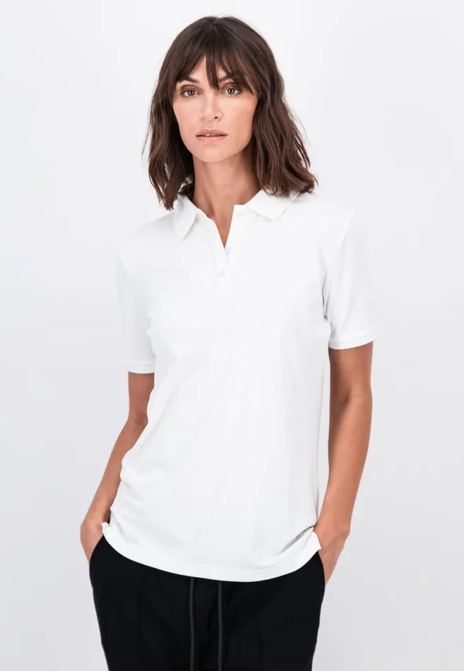 Polo Shirt Women FYNCHHATTON Polo Shirt Made Of Cotton Mix Elegant Pinkwhitedusty Roseroyal Bluefaded Lavenderaqua Seanavymodern Plum