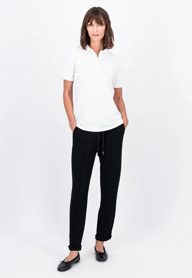 Polo Shirt Women FYNCHHATTON Polo Shirt Made Of Cotton Mix Elegant Pinkwhitedusty Roseroyal Bluefaded Lavenderaqua Seanavymodern Plum
