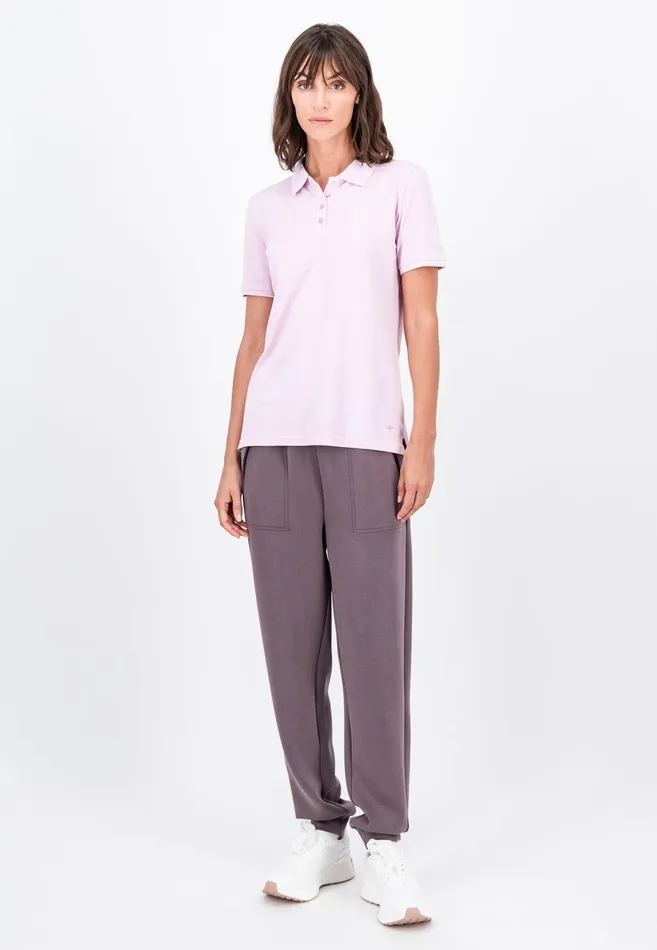 Polo Shirt Women FYNCHHATTON Polo Shirt Made Of Cotton Mix Elegant Pinkwhitedusty Roseroyal Bluefaded Lavenderaqua Seanavymodern Plum