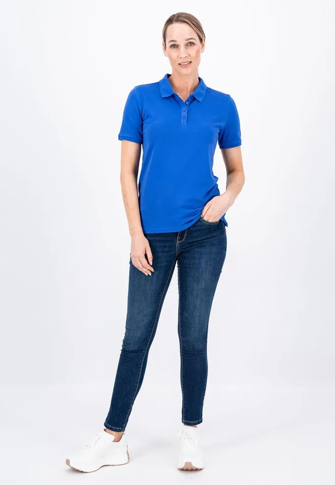 Polo Shirt Women FYNCHHATTON Polo Shirt Made Of Cotton Mix Elegant Pinkwhitedusty Roseroyal Bluefaded Lavenderaqua Seanavymodern Plum