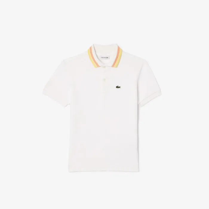 Polos Kids Lacoste Kids039 Multicolor Collar Cotton Petit Piqu Polo White Light Orange Yellow Ifm Polos Kids Lacoste Kids039 Multicolor Collar Cotton Petit Piqu Polo White Light Orange Yellow Ifm