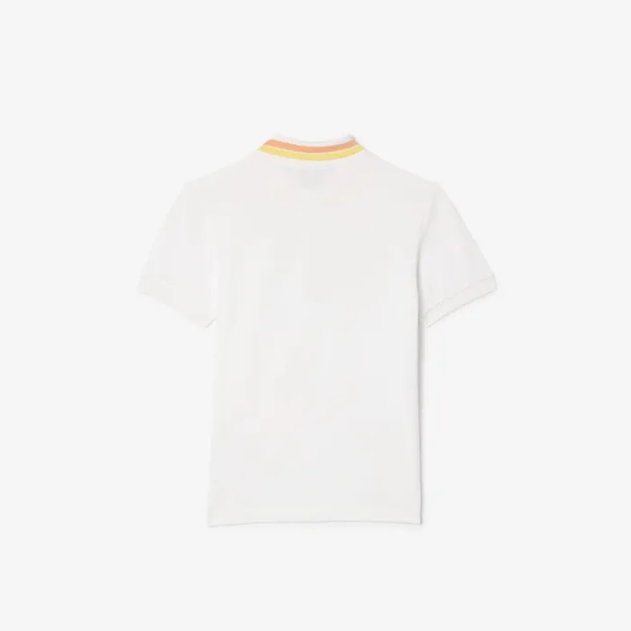 Polos Kids Lacoste Kids039 Multicolor Collar Cotton Petit Piqu Polo White Light Orange Yellow Ifm