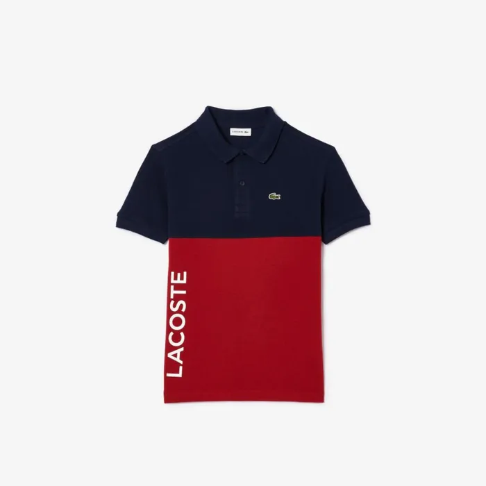 Polos Kids Lacoste Kids Organic Cotton Piqu Colorblock Polo Navy Blue Bordeaux Isv