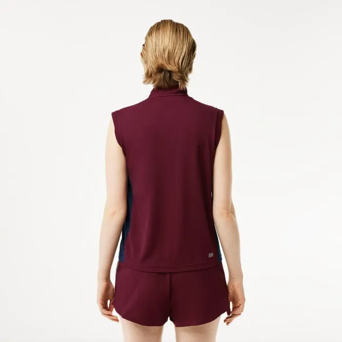 Polos Women Lacoste Women039s Ripstop Piqu UltraDry Tennis Polo Bordeaux Navy Blue Lix