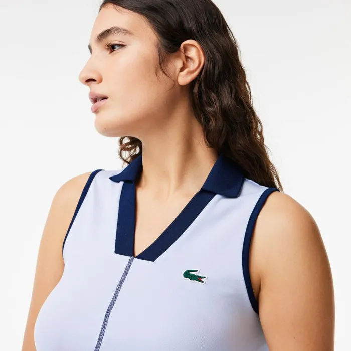 Polos Women Lacoste Women039s UltraDry Tennis Polo Light Blue Navy Blue X1j