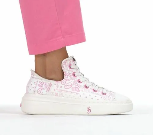 Premium Leather Slipins Snoop One 8211 Double G White Pink Women SKECHERS SlipOn