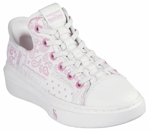 Premium Leather Slipins Snoop One 8211 Double G White Pink Women SKECHERS SlipOn