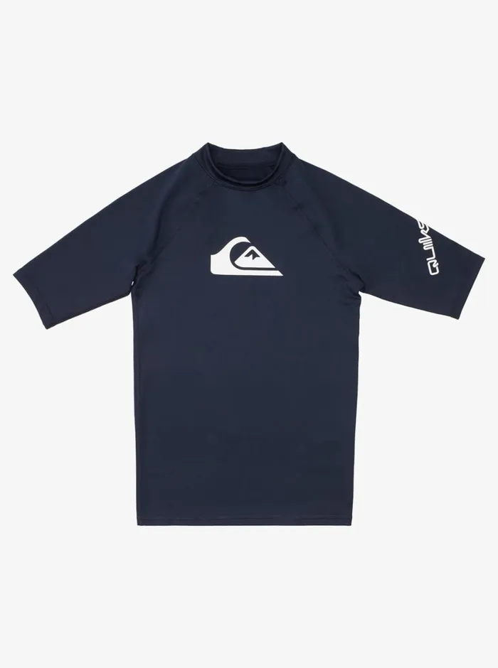 Quiksilver 816 All Time Short Sleeve UPF 50 Rashguard Navy Blazer Boys Rashguards Quiksilver 816 All Time Short Sleeve UPF 50 Rashguard Navy Blazer Boys Rashguards